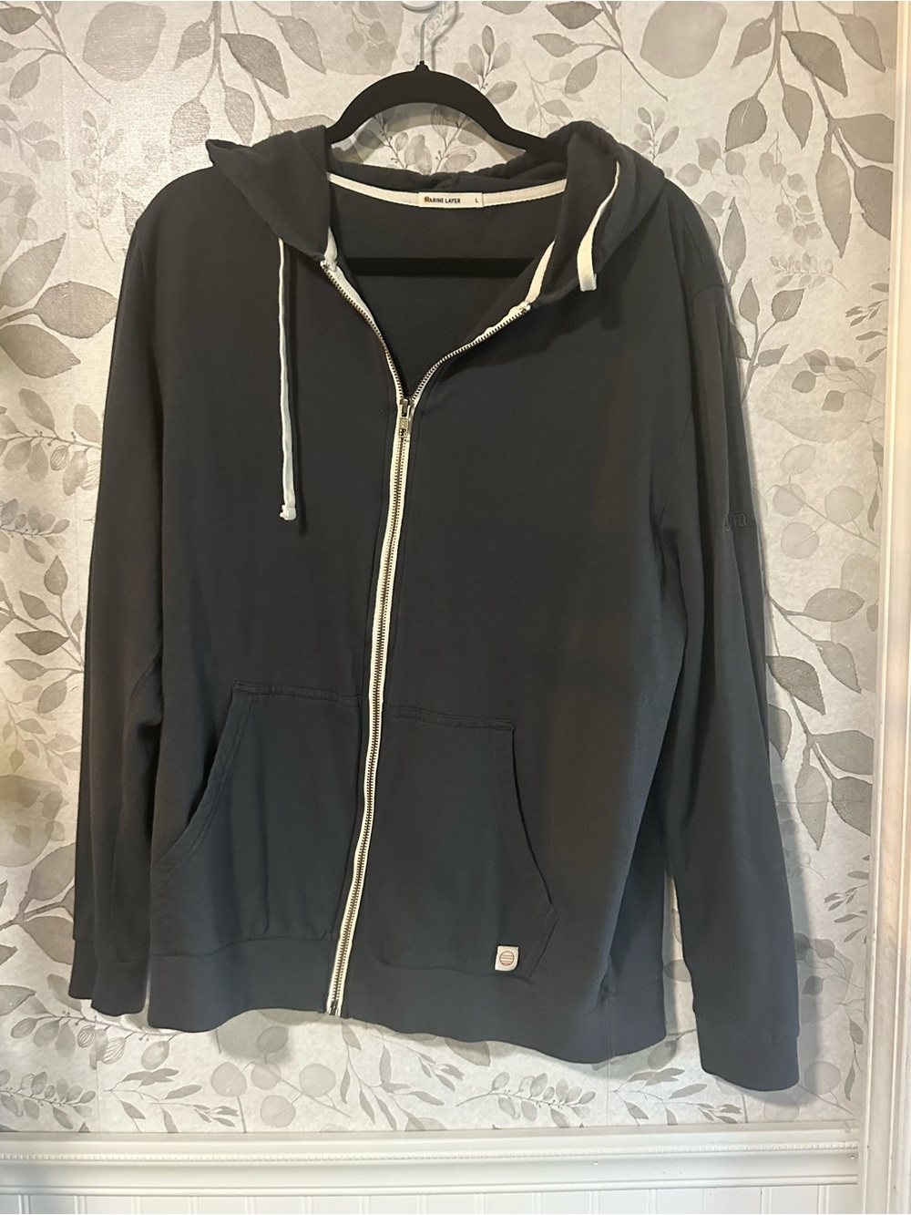 Marine Layer Men's Charcoal Gray Zip-Up Hoodie